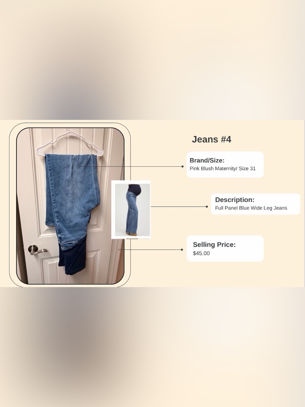 Pinkblush Wide Leg Maternity Jeans in Light Blue Denim